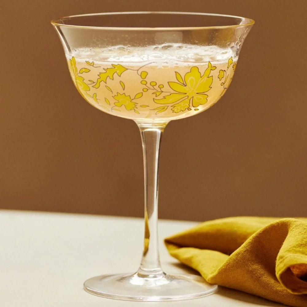 LAST SET 🔥 Mae Yellow floral glasses set of 4
